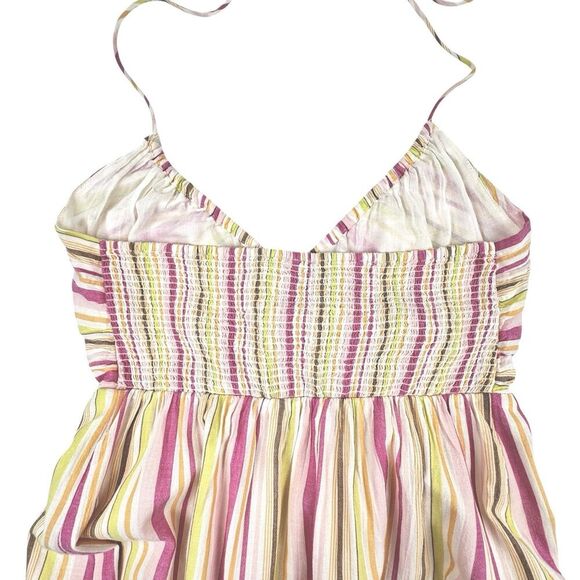 Old Navy Womens Midi Sundress Small Pastel Stripe Halter Empire Waist Beachy - Picture 6 of 11